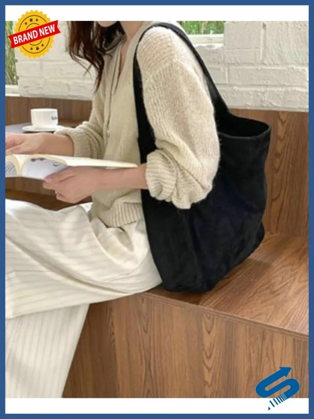 Suede Hobo Tote Bag, Large Shoulder Slouchy Handbag with Magnetic Closure, Fall